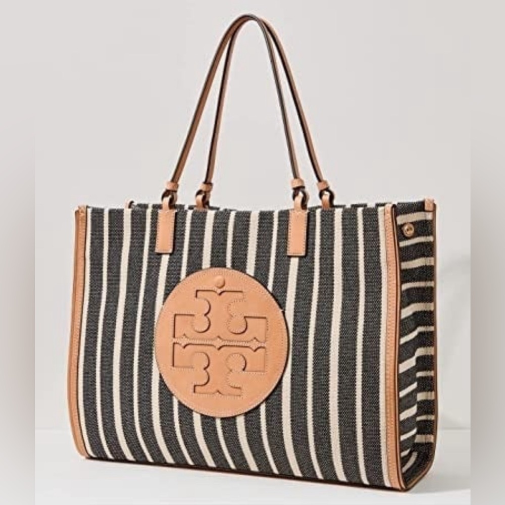 ELLA STRIPED CANVAS TOTE